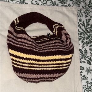 STRIPED CROCHET BUCKET BAG